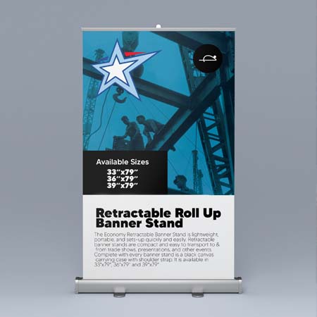 33x79" Retractable Roll Up Banner Stand only 