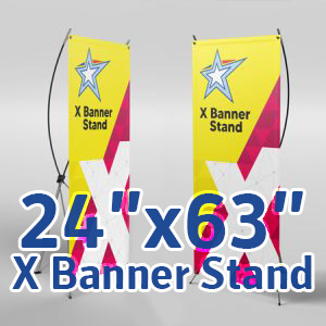 X Banner Stand with 24"x63" Banner